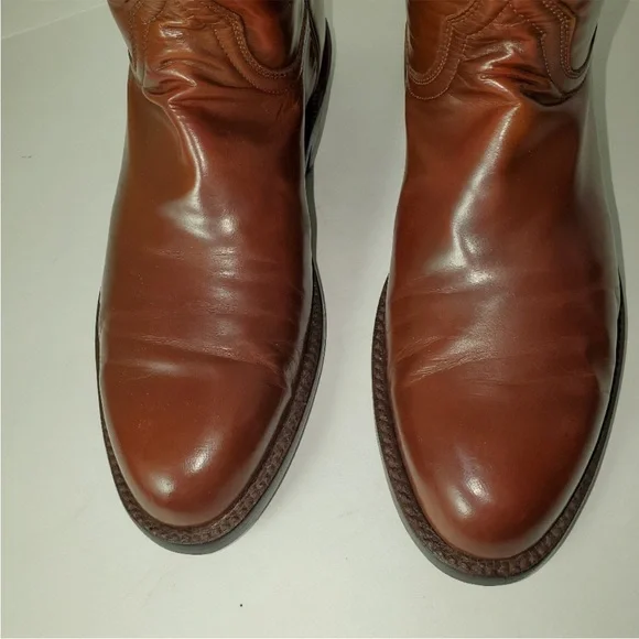 Lucchese Classics Men's Western Roper Boots Color Brown Size 7 B Handmade - Picture 2 of 15
